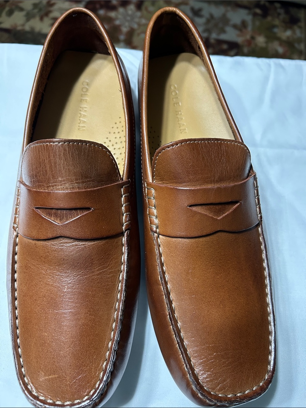 Cole Haan Men’s Tan Leather Penny Loafers